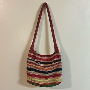 THE SAK MULTI COLOR WOVEN CROSSBODY CROCHET STRIPE